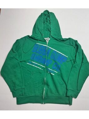 Vintage Bubba Gump Shrimp Company Mens Medium Green Full Zip Hoodie Sweatshirt